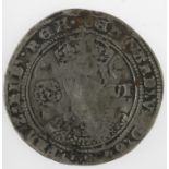 Edward VI silver sixpence, Fine Issue !551-1553, mm. Tun, Spink 2483, full and round, crinkled, some