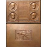Romanian Commemorative Plaque, bronze 80mm: Memorial to the Founders of Casa Capsa (restaurant)