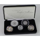Silver Proof Piedfort collection 2007 (5 coins) aFDC cased with cert.