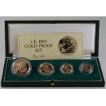 Four coin set 1980 (£5, £2, Sovereign & Half Sovereign) aFDC boxed as issued