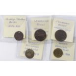 Berkshire 17th. century tokens, Blewbury, George Stanton farthing n.d., D.15, holed, VF, Cookham,