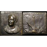 Italy, Venice Commemorative Medal (square) bronze 60x56mm: Beatrix Rangona Rovorella (wife of Ercole