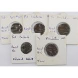 Dorset 17th. century tokens, Dorchester Town farthing, 1669, D. 53-56, VF, ditto but flan clipped by