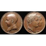 French Commemorative Medal, bronze d.40.5mm: Napoleon & Josephine / Birth of Napoleon II, Napoleon