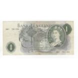 O'Brien 1 Pound B285 (issued 1960), a very scarce first run replacement note M01 781184, one set