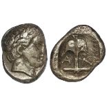 Ancient Greece, Apollonia Pontika tetradrachm, 400-350 BC, 26mm, 17.1g, Sear 1656, irregular strike,