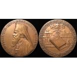 Romanian Commemorative Medal, bronze d.59.5mm: Patriarch Miron Cristea medal by Gh. Stanescu,