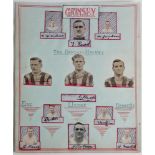 Grimsby Town autograph page season 1928/29 signed by 12 players, some on cut-out pictures, inc Read,