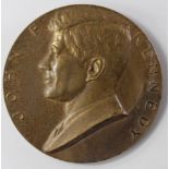 Bronze medallion for the Inauguration of John F. Kennedy of c.77mm., signed on truncation Gilroy