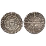 Henry V silver groat of London, mullet on right shoulder just visible, Spink 1765, nice and round,