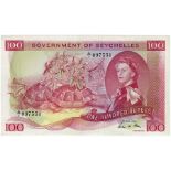 Seychelles 100 Rupees P18e (1st June 1975), A/1 097551, lightly pressed EF+, looks aUNC, scarce in