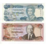 Bahamas (2), 5 Dollars P52 (issued 1992), N547444, signed JH Smith, UNC and 10 Dollars P53 (issued