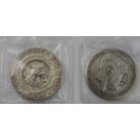 Germany Commemorative Medals (2) Adolf Hitler related: Silver d.36mm: 13.3.38 - 29.9.38 'Great