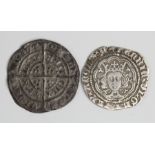 Henry VI half-groat (1432/3-6) Calais Mint, clipped but good condition + Edward IV silver groat,