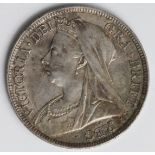 Halfcrown 1895 GVF, scratches obv.