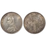 Double-Florin 1887 roman 1, EF/GEF