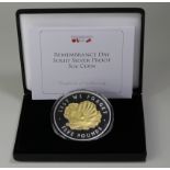 Tristan Da Cunha Five Pounds 2016 Silver Proof "Lest We Forget" (5 oz) FDC boxed as issued,