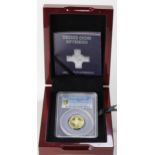 Tristan Da Cunha Sovereign 2014 "George Cross" PCGS slabbed as PR69DCAM and housed in a plush wooden