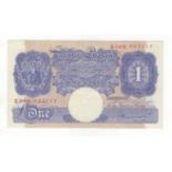 Peppiatt 1 Pound B250 (1940), scarce replacement note S04H 443117, blue WW2 emergency issue, EF