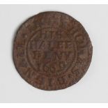 Token - London 17th century copper halfpenny token - Thomas Bignall in Turnemill Street 1669