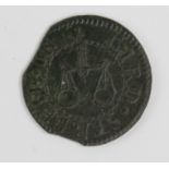 Token - Northampton 1651 copper farthing token for S.I.D. in Bird Streete - (clipped). Condition VF