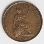 Halfpenny 1837 brown EF