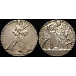Lusitania Related German Propaganda Medal, silvered cast bronze d.56mm: British Intrigues in