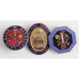 Mining badges (3) comprising Yorkshire Coal Owners Rescue Assoc. (Wakefield) badge, Durham &