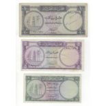 Qatar & Dubai (3) 10 Riyals P3a (issued 1960's), A/2 380691, ink mark in watermark area Fine, 5