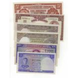 British Commonwealth King George VI set (6), Ceylon 1 Rupee (1951), India 5 Rupees (1937) x 2 notes,