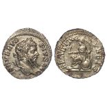 Septimius Severus silver denarius, Rome Mint 207 AD. Rev: RESTITVTOR URBIS. Roma seated left holding