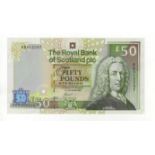 Scotland Royal Bank of Scotland plc 50 Pounds P336 (14th September 2005), scarce commemorative issue