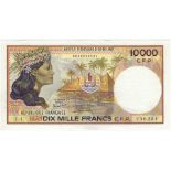 French Pacific Territories 10,000 Francs P4a (issued 1985), L.1 256281, VF+