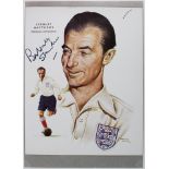 Stanley Matthews large print by Marcus Stone 10"x8" hand signed by same