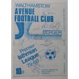 Football Autographs on a programme Walthamstow Avenue v Orient (F) 13 August 1979. Ralph Coats, Alan