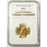 Sovereign 1924M, Melbourne Mint, Australia, S.3999, BU, slabbed NGC MS 64.