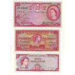 Caribbean (3), British Caribbean Territories 1 Dollar P7c (2nd January 1962), Bermuda 10 Shillings