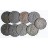 GB Farthings: Mixed lot of copper farthings (9) comprising George I x3, George II, George III,