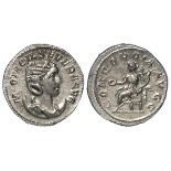 Otacilia Severa silver antoninianus, Rome Mint 245-247 AD. Rev: CONCORDIA AVGG. Concordia seated