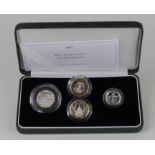 Silver Proof Piedfort collection 2005 (4 coins) aFDC cased with cert.