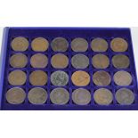 GB Pennies (24) a collection in a 'Safe' tray 1806 to 1846, mixed grade, includes rare date 1827