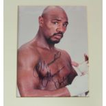 10 x 8" signed photo of ‘ Marvellous’ Marvin Hagler