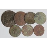 Tokens (7) - 17th century includes one for Henry Honnor, Stony Stratford; one for Coventry and 5