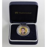 USA gold $10 (¼ oz) 2007 BU with an image of Elvis Presley on reverse. In a "Westminster" case