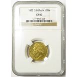 Sovereign 1822, S.3800, VF, slabbed NGC XF 40.