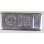Silver One Kilo bar from the Royal Mint refinery. Serial number A00639