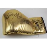 GOLD VIP Boxing Glove signed by Nigel and Connor Benn