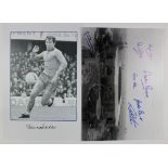 Unframed 16 x 12" image of the old Wembley stadium signed by seven of the 1966 World cup winning