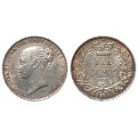 Sixpence 1866 die 48, S.3909, EF