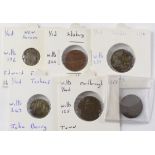 Wiltshire 17th. century tokens, Marlborough Town Farthing, D.125, GF, ditto but Salisbury, Edward